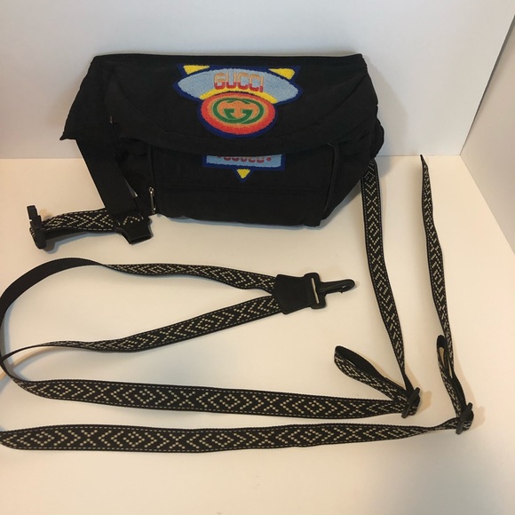 Authentic Gucci Black Terry Patch Rucksack - Picture 2 of 16